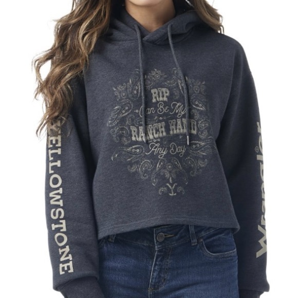 Yellowstone by Wrangler Ladies Dutton Ranch Cropped Sweatshirt Size XXL - Picture 13 of 13